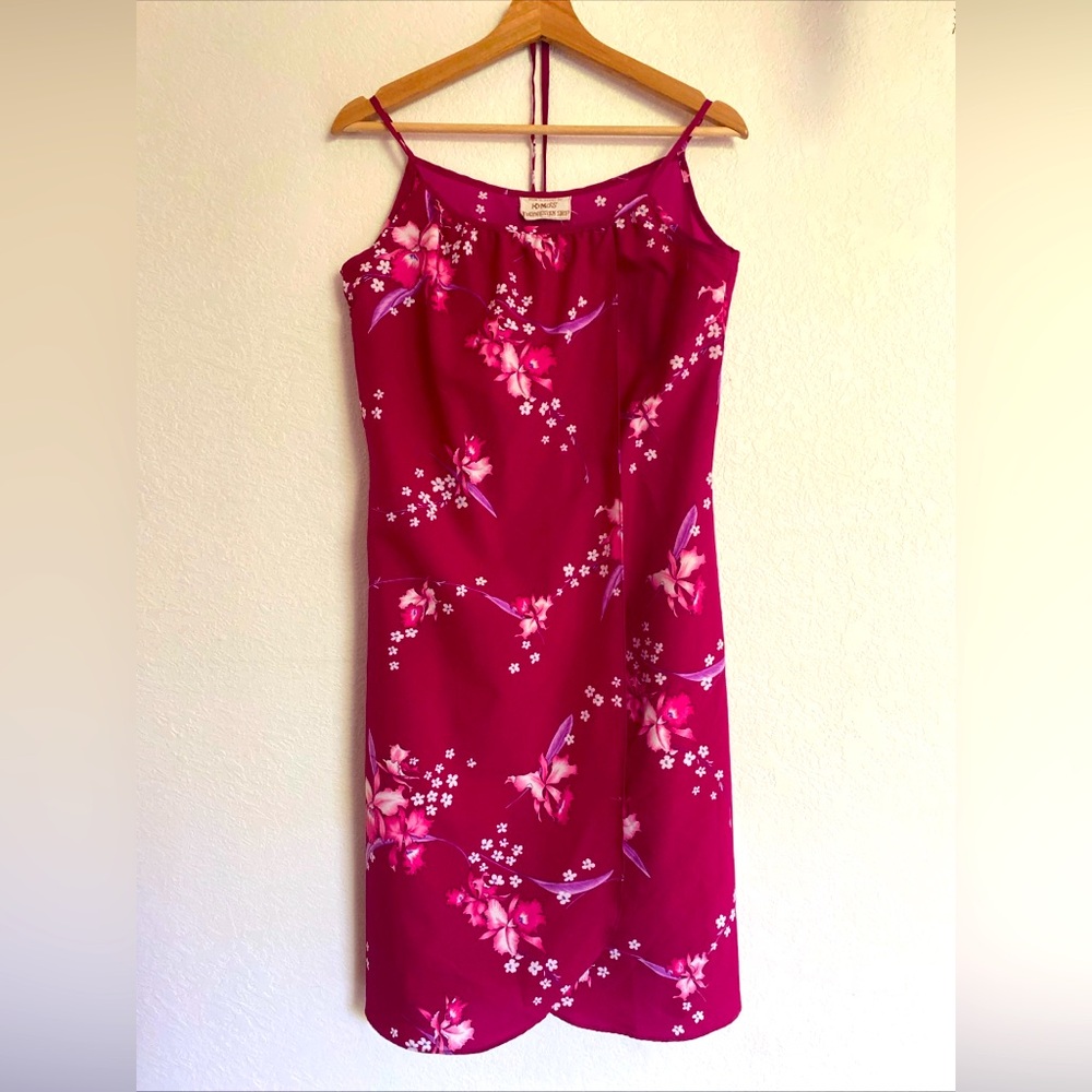 Vtg Kimo's Polynesian Shop Hawaiian Floral Dress Size M (see measurements)